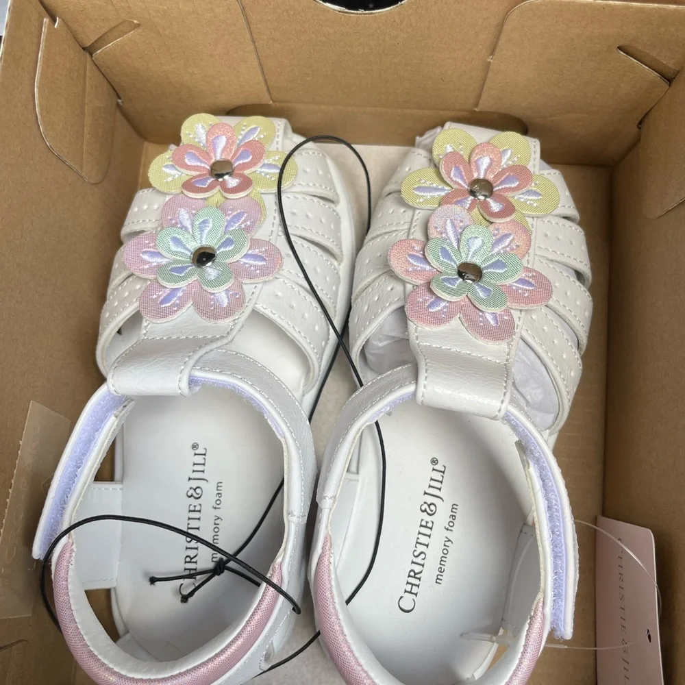 Chic Kids Sandals with Pastel Floral Accents